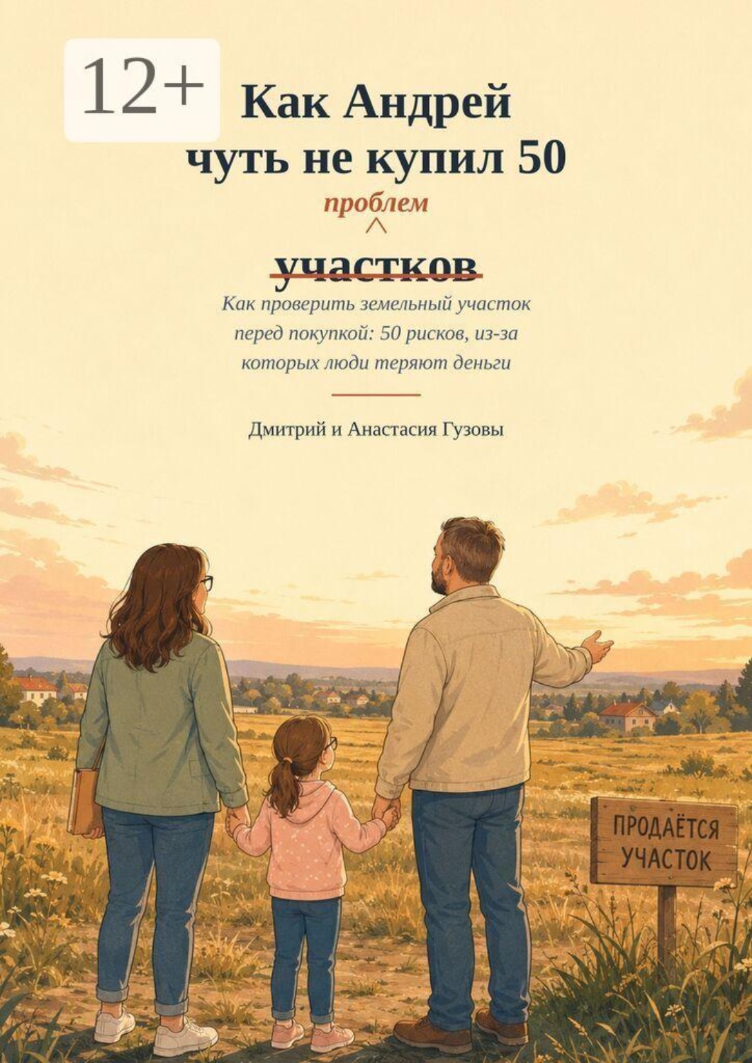 Обложка книги «Как Андрей чуть не купил 50 участков (проблем). Как проверить земельный участок перед покупкой: 50 рисков из-за которых люди теряют деньги»