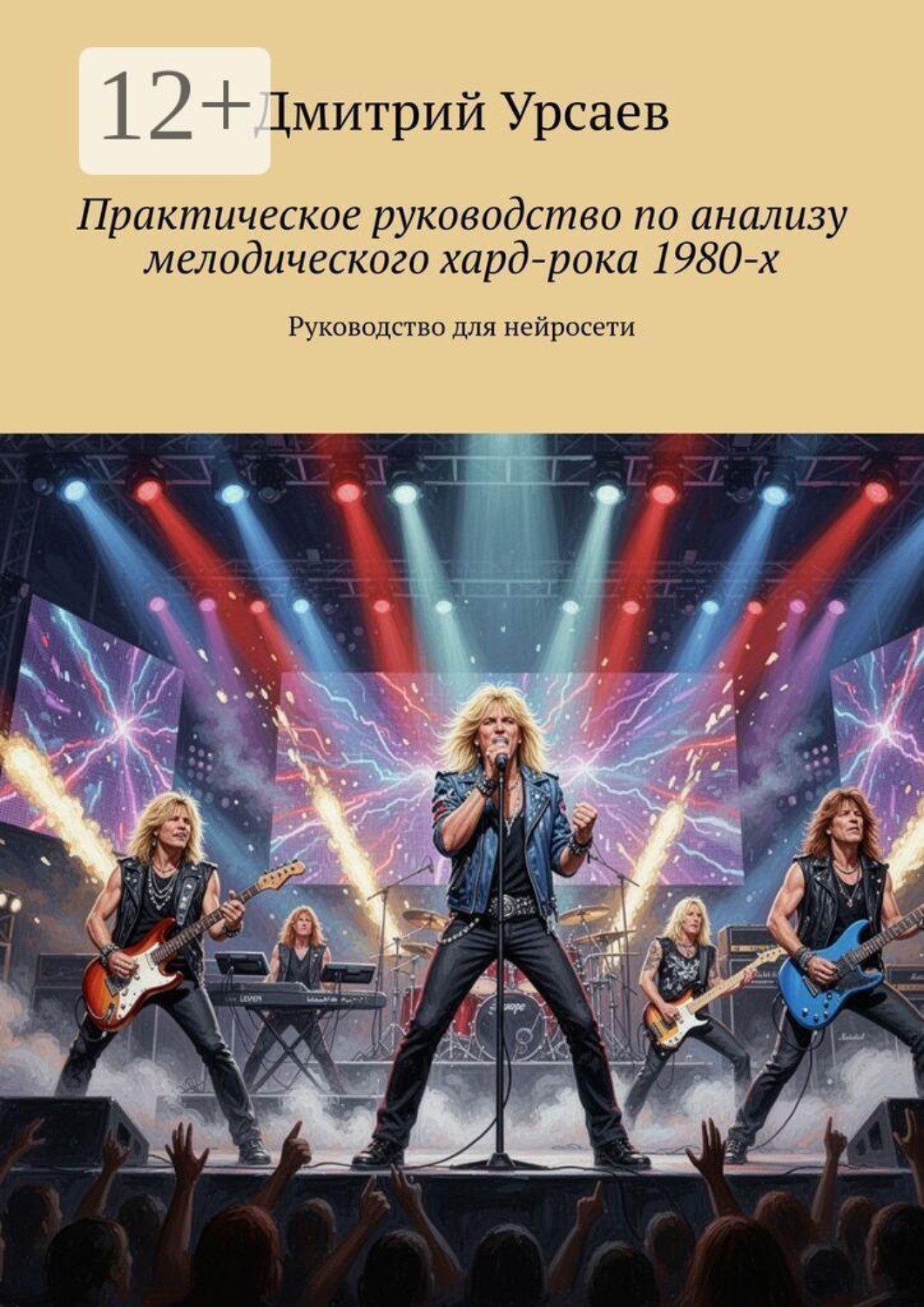 Обложка книги «Практическое руководство по анализу мелодического хард-рока 1980-х. Руководство для нейросети»