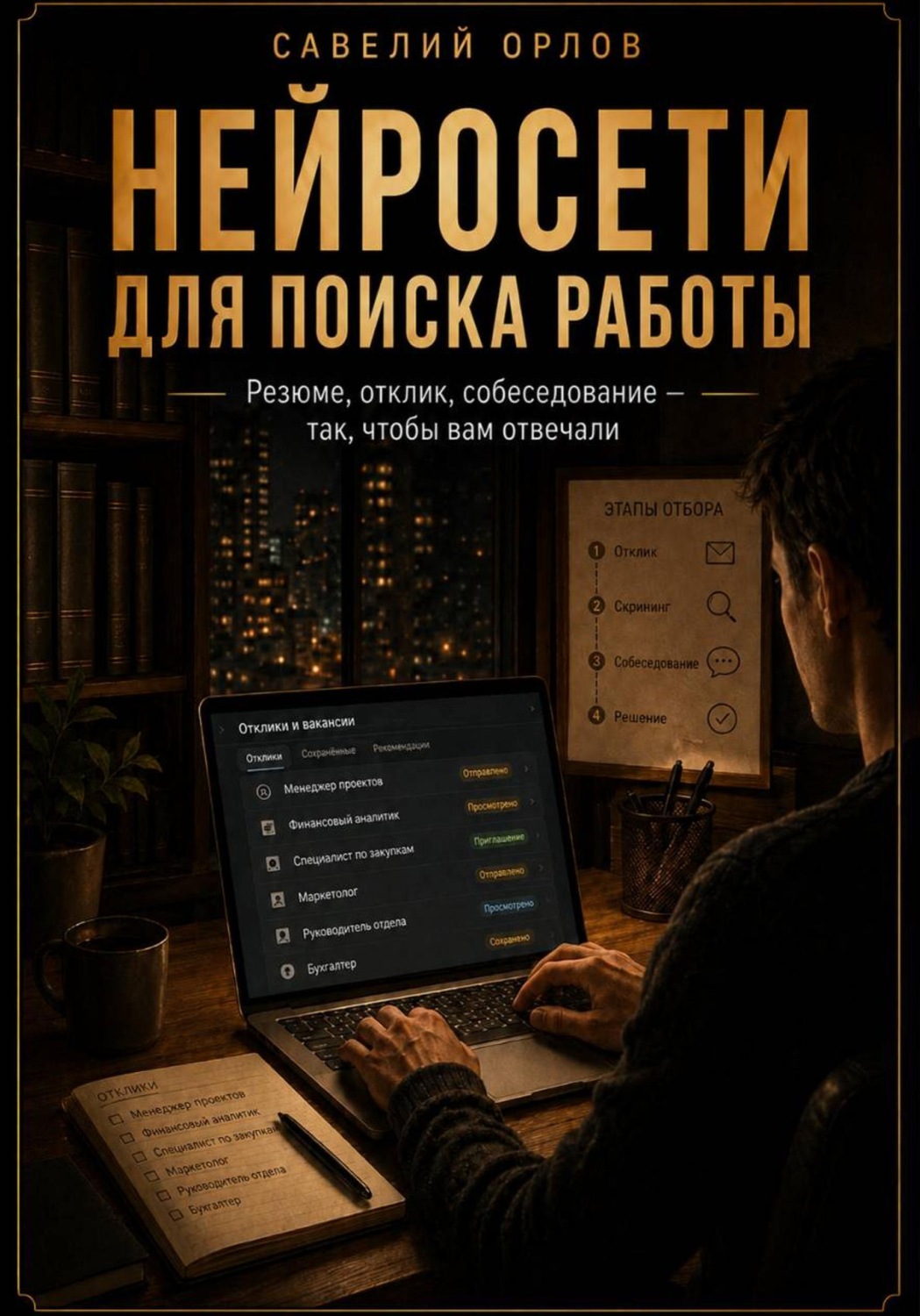 Обложка книги «Нейросети для поиска работы. Резюме, отклик, собеседование - так, чтобы вам отвечали»