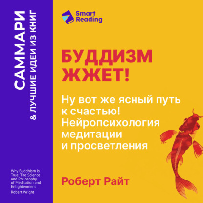 Обложка книги «Буддизм жжет! Ну вот же ясный путь к счастью! Нейропсихология медитации и просветления. Роберт Райт. Саммари»