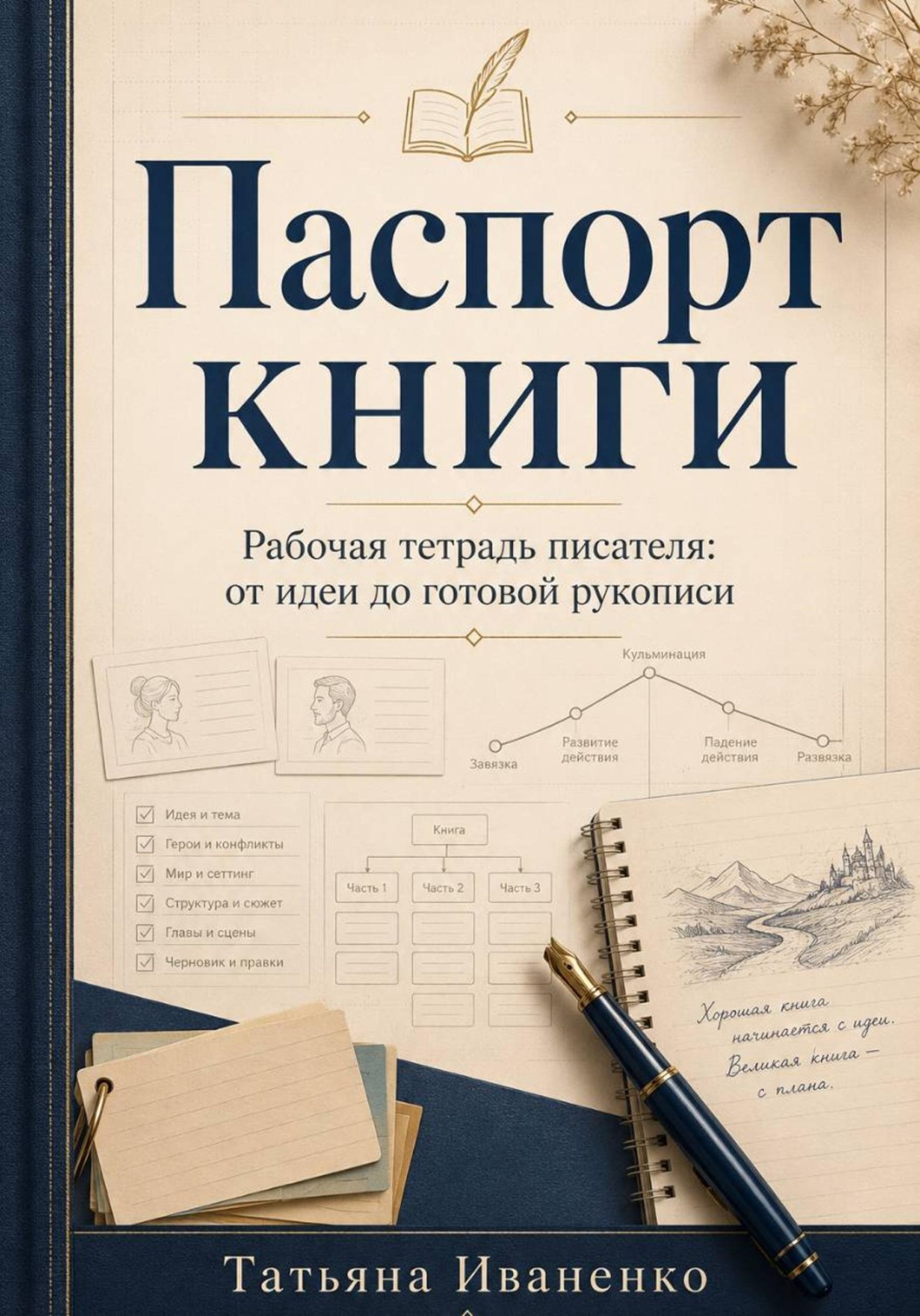 Обложка книги «Паспорт книги. Рабочая тетрадь писателя: от идеи до готовой рукописи»