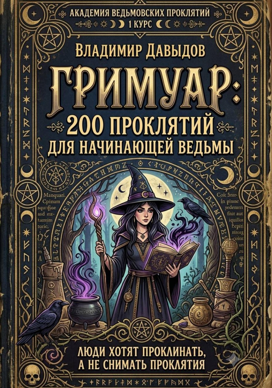 Обложка книги «Академия Ведьмовских проклятий Первый курс Гримуар: 200 проклятий для начинающей ведьмы»