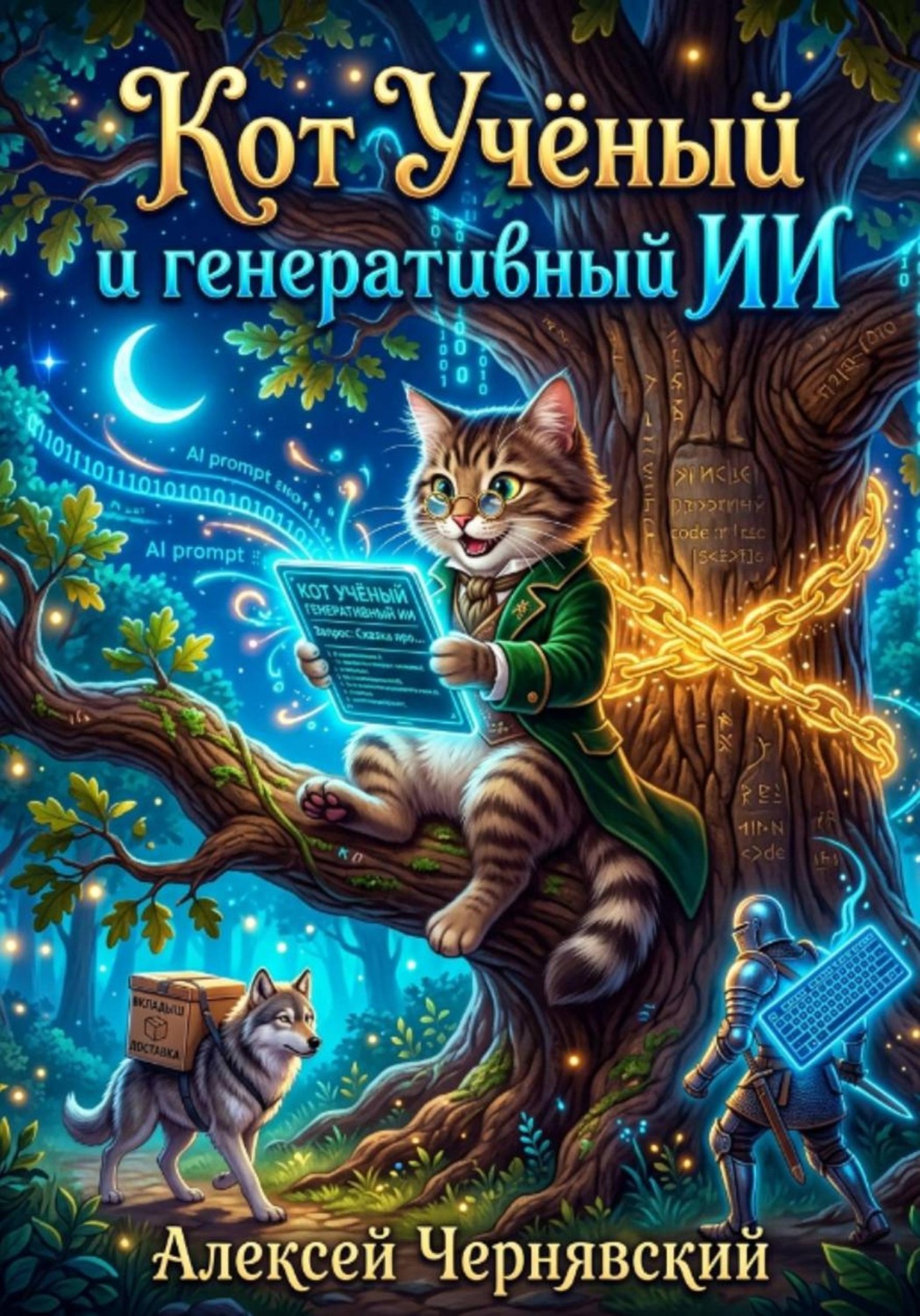 Обложка книги «Кот Учёный и генеративный ИИ»