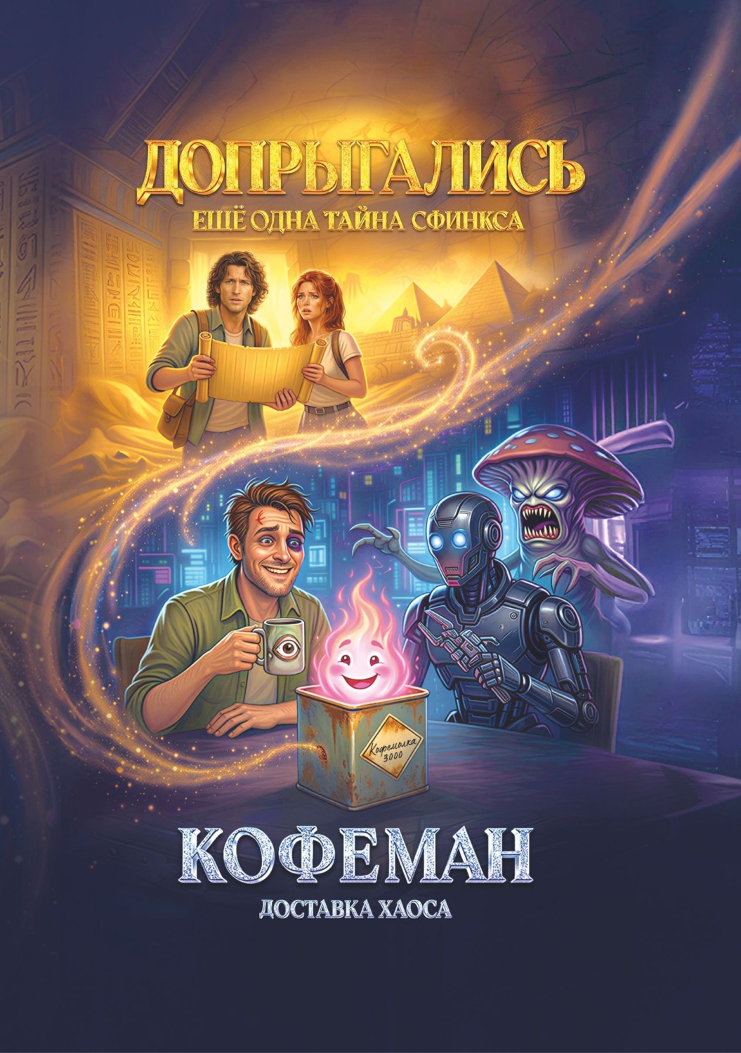 Обложка книги «Допрыгались. Ещё одна тайна Сфинкса. Кофеман. Доставка хаоса»