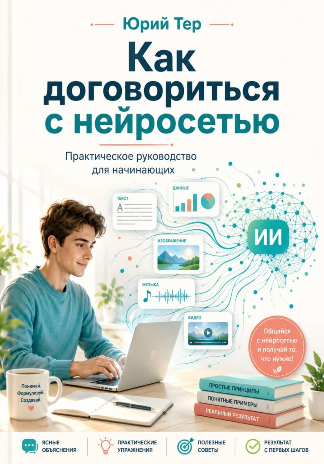 Обложка книги «Как договориться с нейросетью - практическое руководство для начинающих»