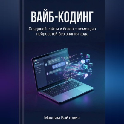 Обложка книги «Вайб-кодинг. Создавай сайты и ботов с помощью нейросетей без знания кода»