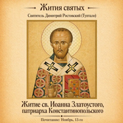Обложка книги «Житие святого Иоанна Златоустого, патриарха Константинопольского»