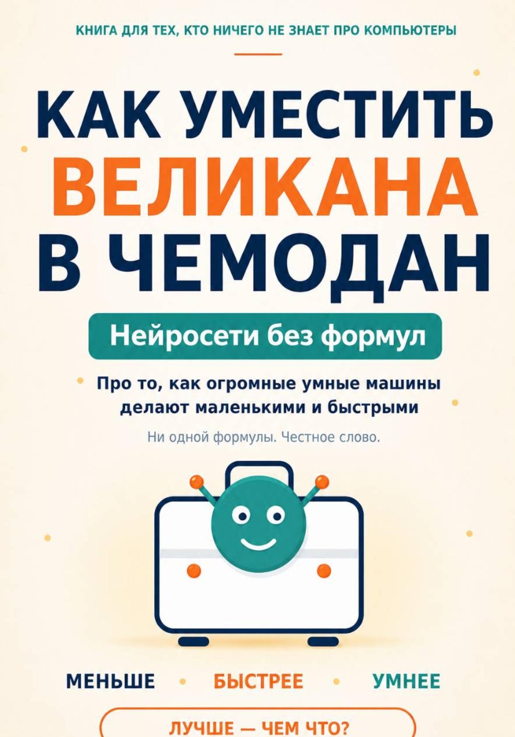 Обложка книги «Как уместить великана в чемодан. Нейросети без формул»