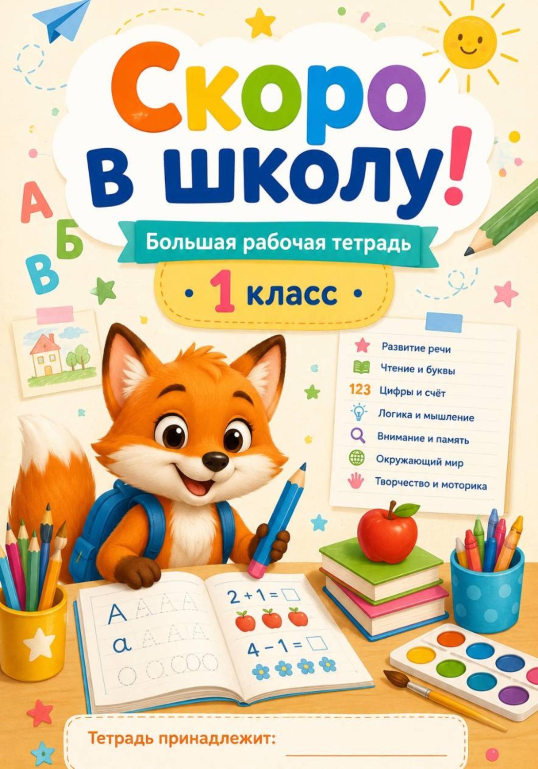Обложка книги «Скоро в школу! Большая рабочая тетрадь. 1 класс»