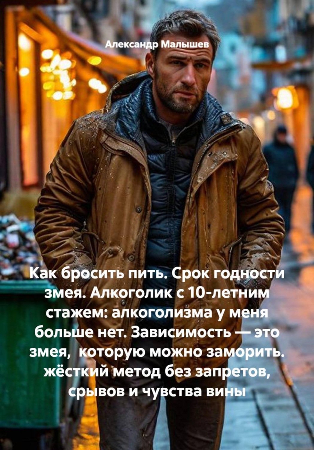 Обложка книги «Как бросить пить. Срок годности змея. Алкоголик с 10-летним стажем: алкоголизма у меня больше нет. Зависимость — это змея, которую можно заморить. жёсткий метод без запретов, срывов и чувства вины»