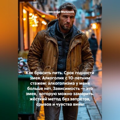 Обложка книги «Как бросить пить. Срок годности змея. Алкоголик с 10-летним стажем: алкоголизма у меня больше нет. Зависимость — это змея, которую можно заморить. жёсткий метод без запретов, срывов и чувства вины»