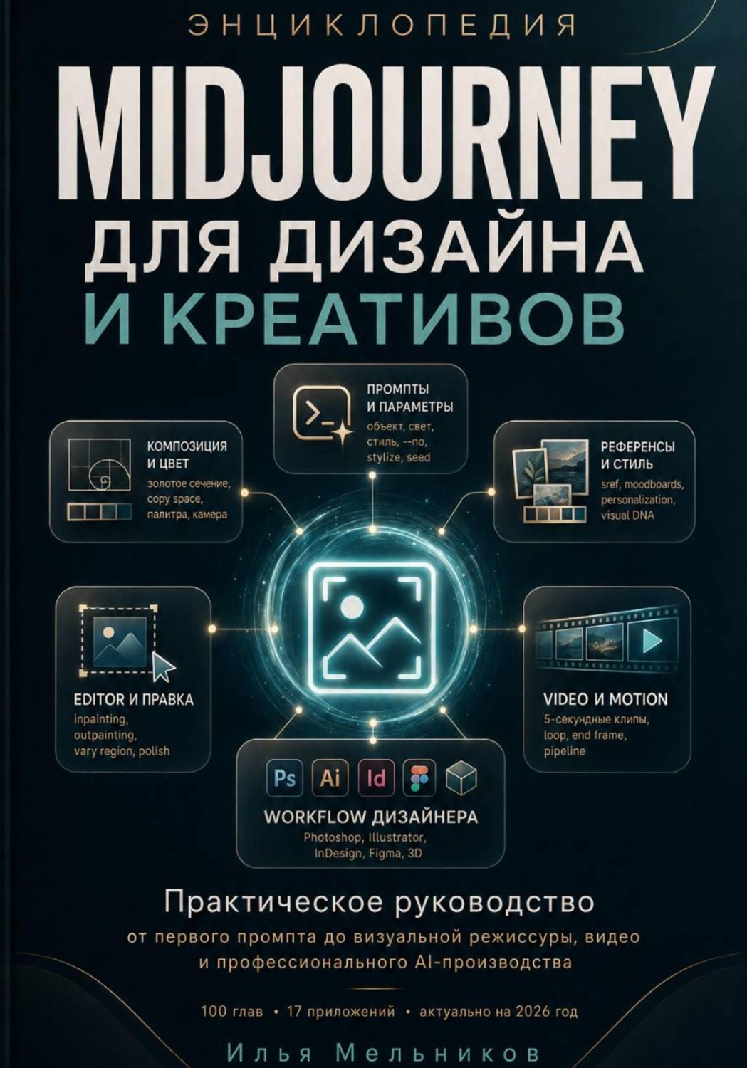 Обложка книги ««Энциклопедия Midjourney для дизайна и креативов»»