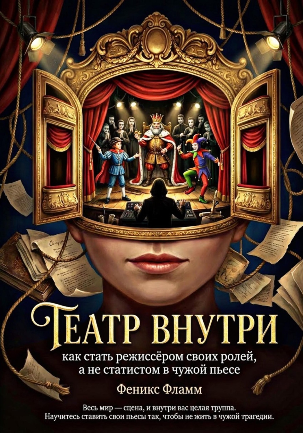 Обложка книги «Театр внутри: Как стать режиссёром своих ролей, а не статистом в чужой пьесе»