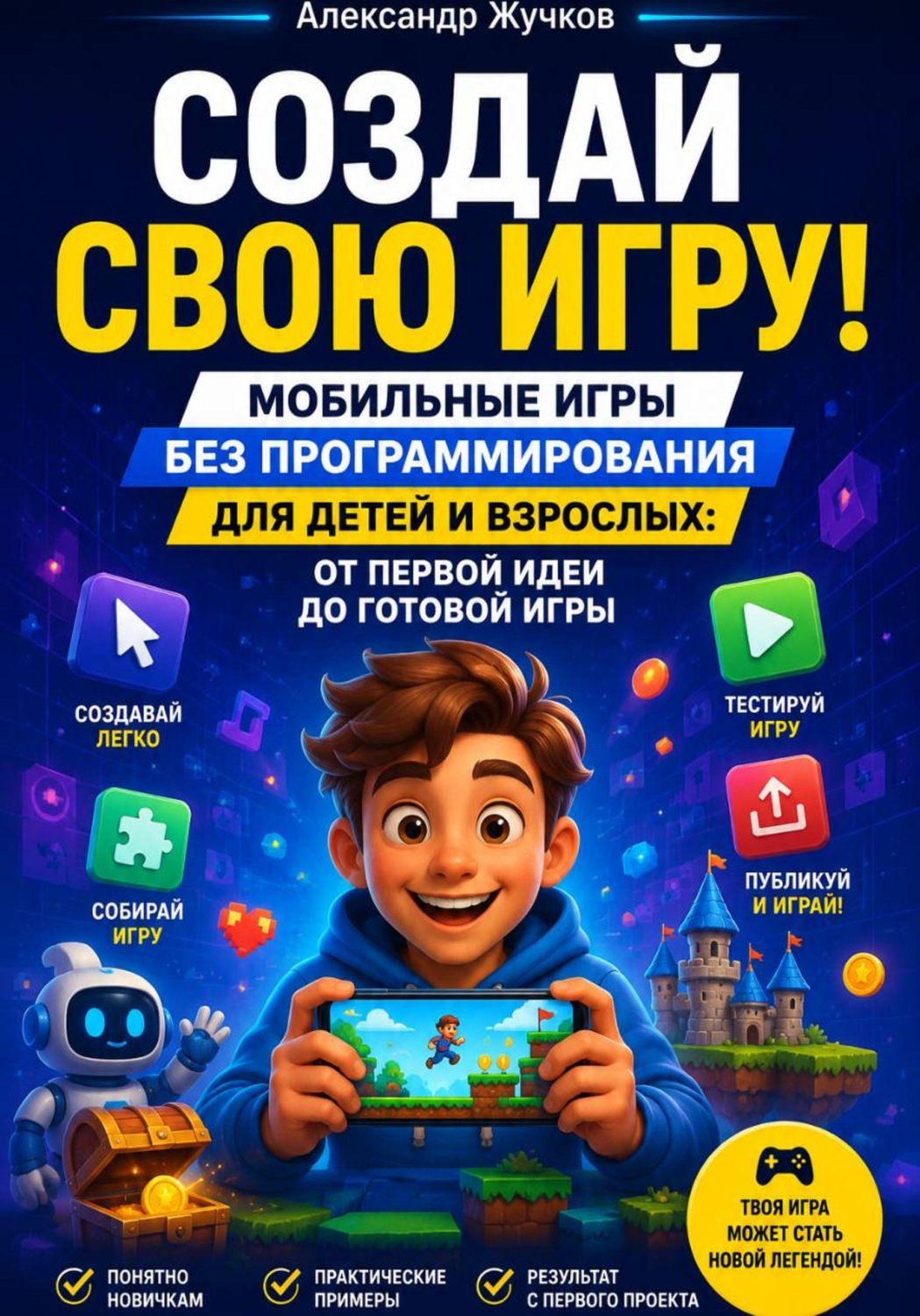 Обложка книги «СОЗДАЙ СВОЮ ИГРУ! Мобильные игры без программирования для детей и взрослых: от первой идеи до готовой игры»