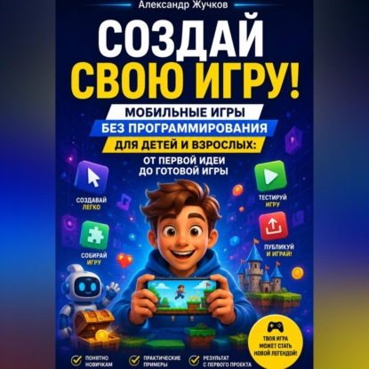 Обложка книги «СОЗДАЙ СВОЮ ИГРУ! Мобильные игры без программирования для детей и взрослых: от первой идеи до готовой игры»