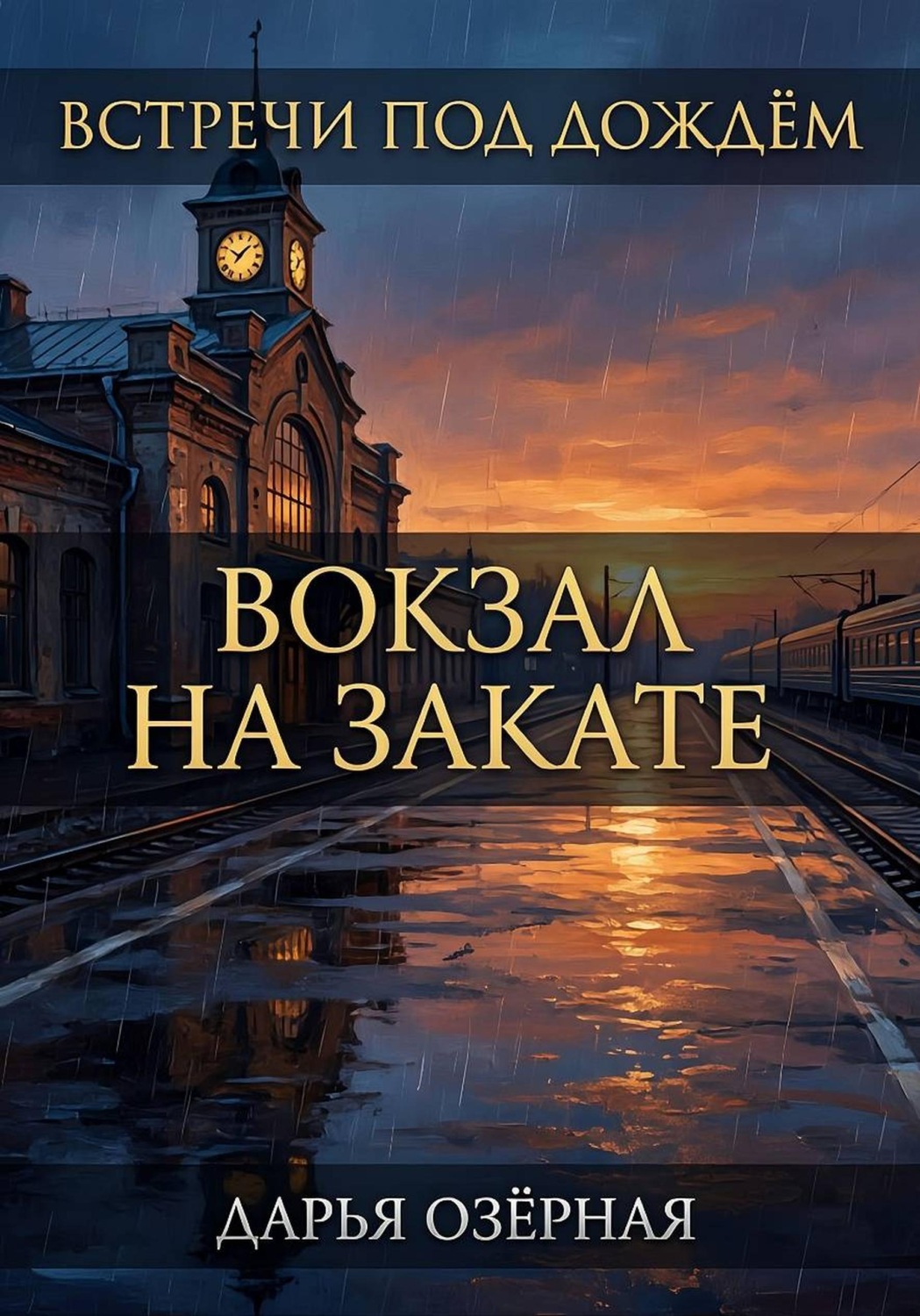 Обложка книги «Встречи под дождём. Вокзал на закате»