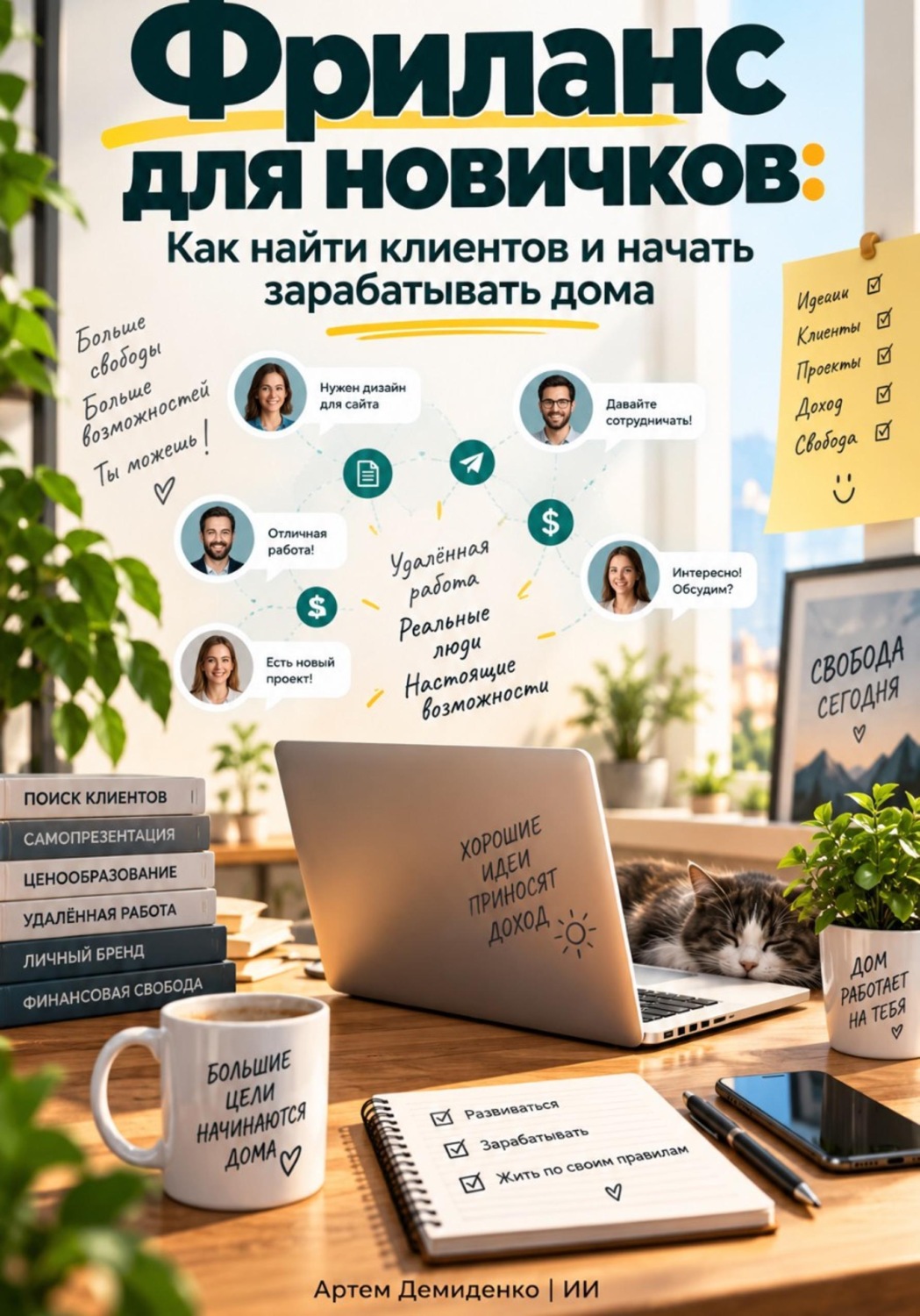 Обложка книги «Фриланс для новичков: Как найти клиентов и начать зарабатывать дома»