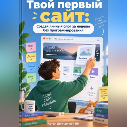 Обложка книги «Твой первый сайт: Создай личный блог за неделю без программирования»
