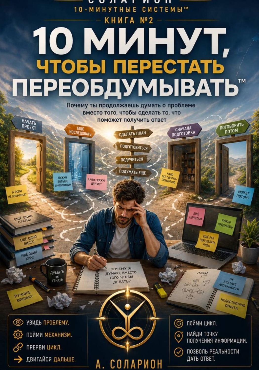 Обложка книги «10 минут, чтобы перестать переобдумывать»