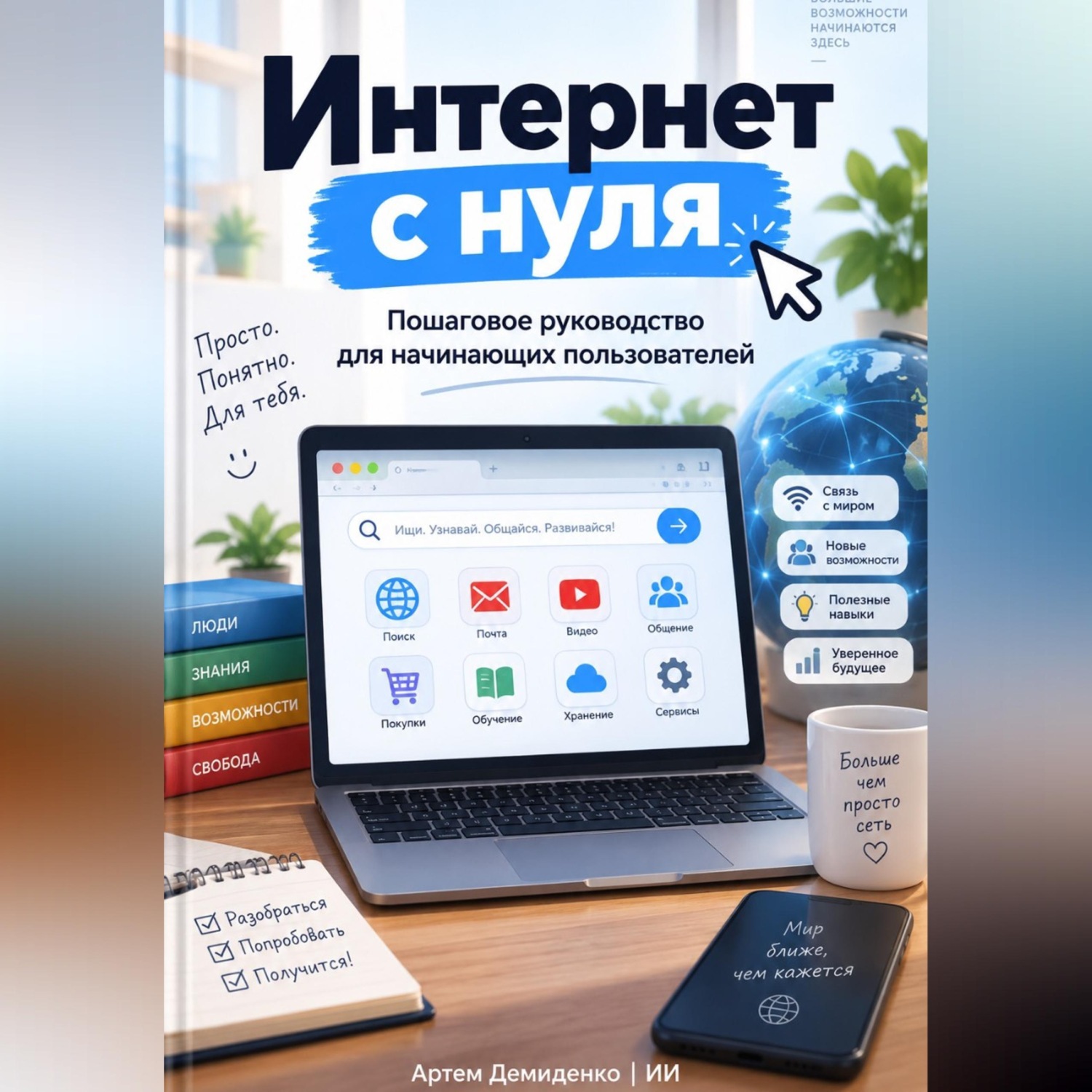 Обложка книги «Интернет с нуля: Пошаговое руководство для начинающих пользователей»