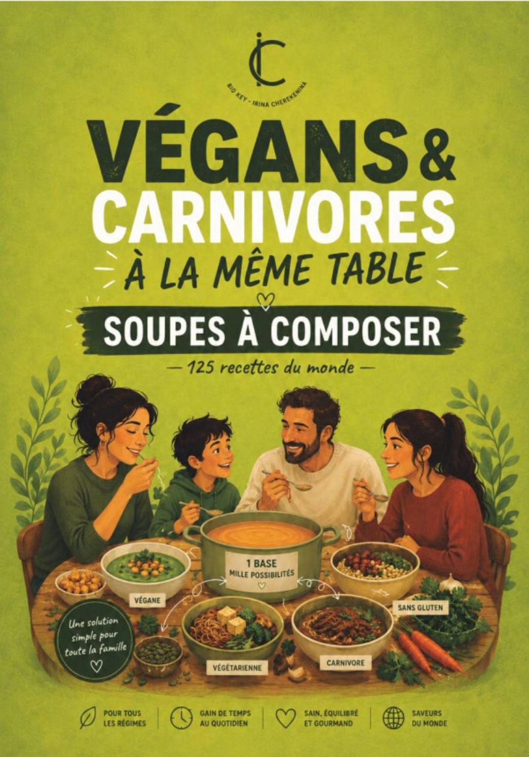 Обложка книги «Soupes à composer – Végans et carnivores à la même table»