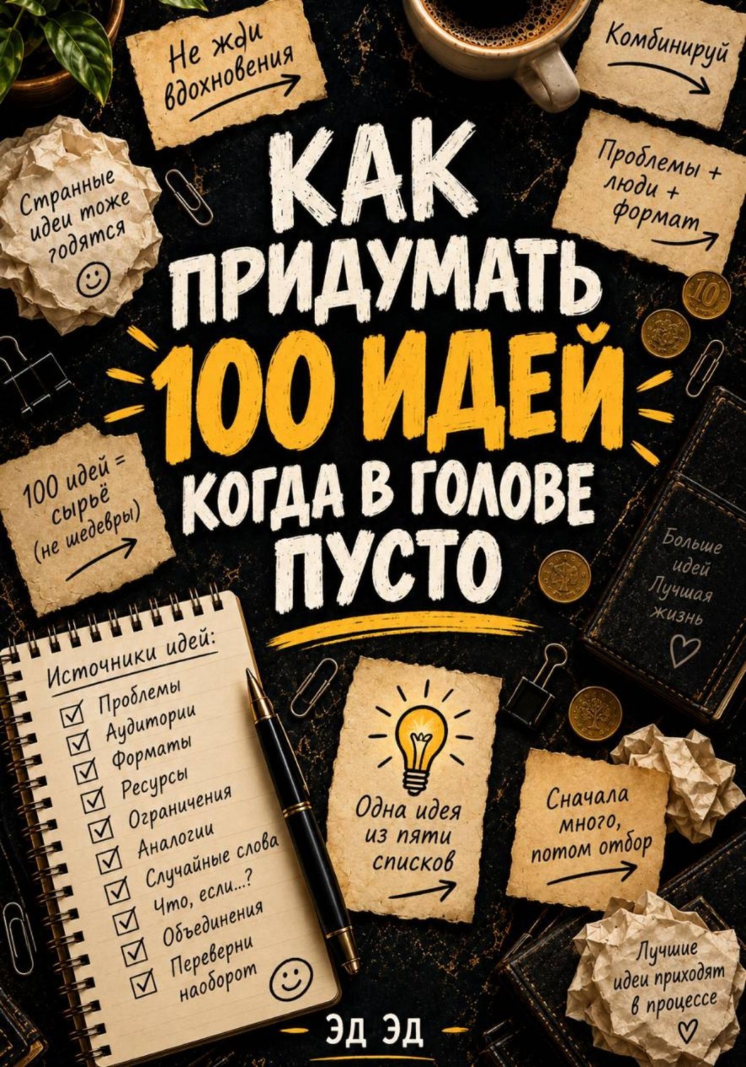 Обложка книги «Как придумать 100 идей, когда в голове пусто»