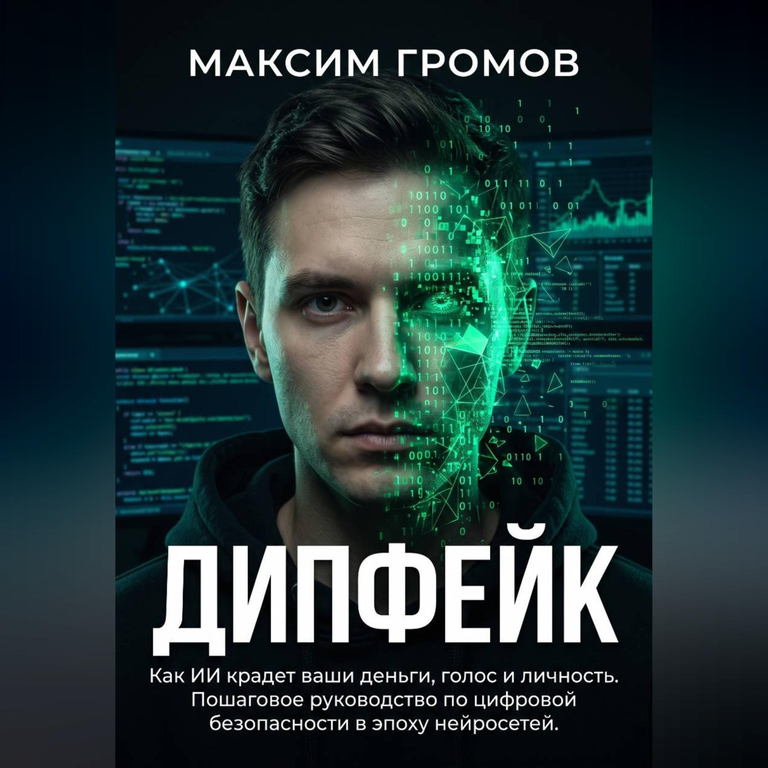 Обложка книги «ДИПФЕЙК: Как ИИ крадет ваши деньги, голос и личность. Пошаговое руководство по цифровой безопасности в эпоху нейросетей»