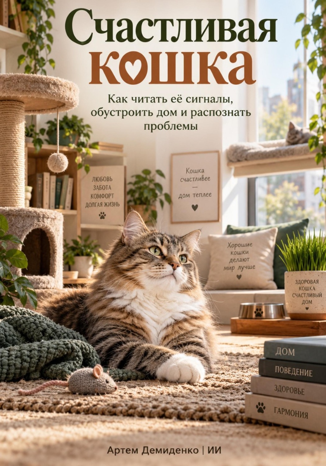 Обложка книги «Счастливая кошка: Как читать её сигналы, обустроить дом и распознать проблемы»