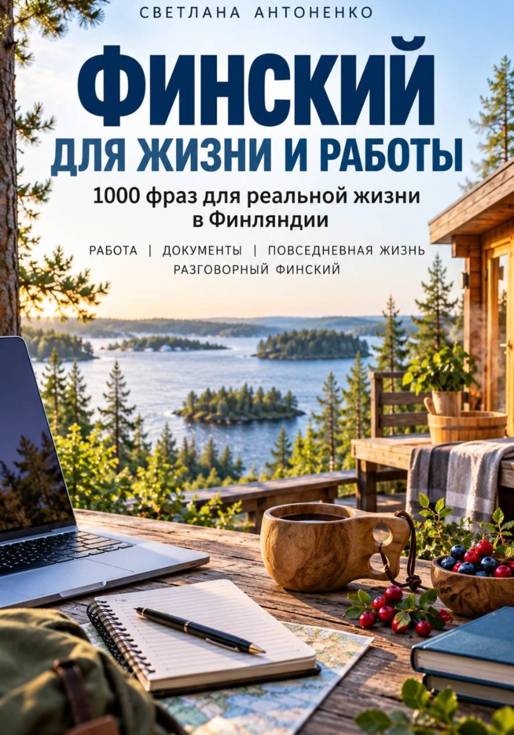 Обложка книги «Финский для жизни и работы. 1000 фраз для реальной жизни в Финляндии»