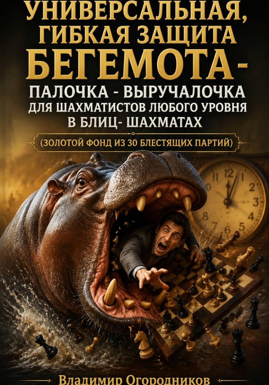 Обложка книги «Универсальная, гибкая защита Бегемота – палочка-выручалочка для шахматистов любого уровня в блиц-шахматах.»