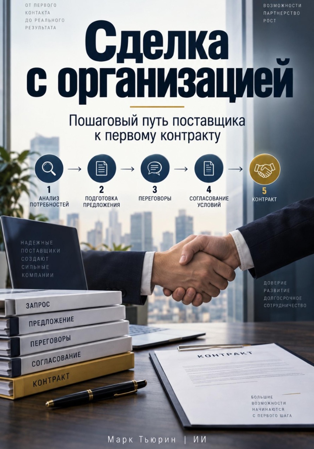 Обложка книги «Сделка с организацией: Пошаговый путь поставщика к первому контракту»