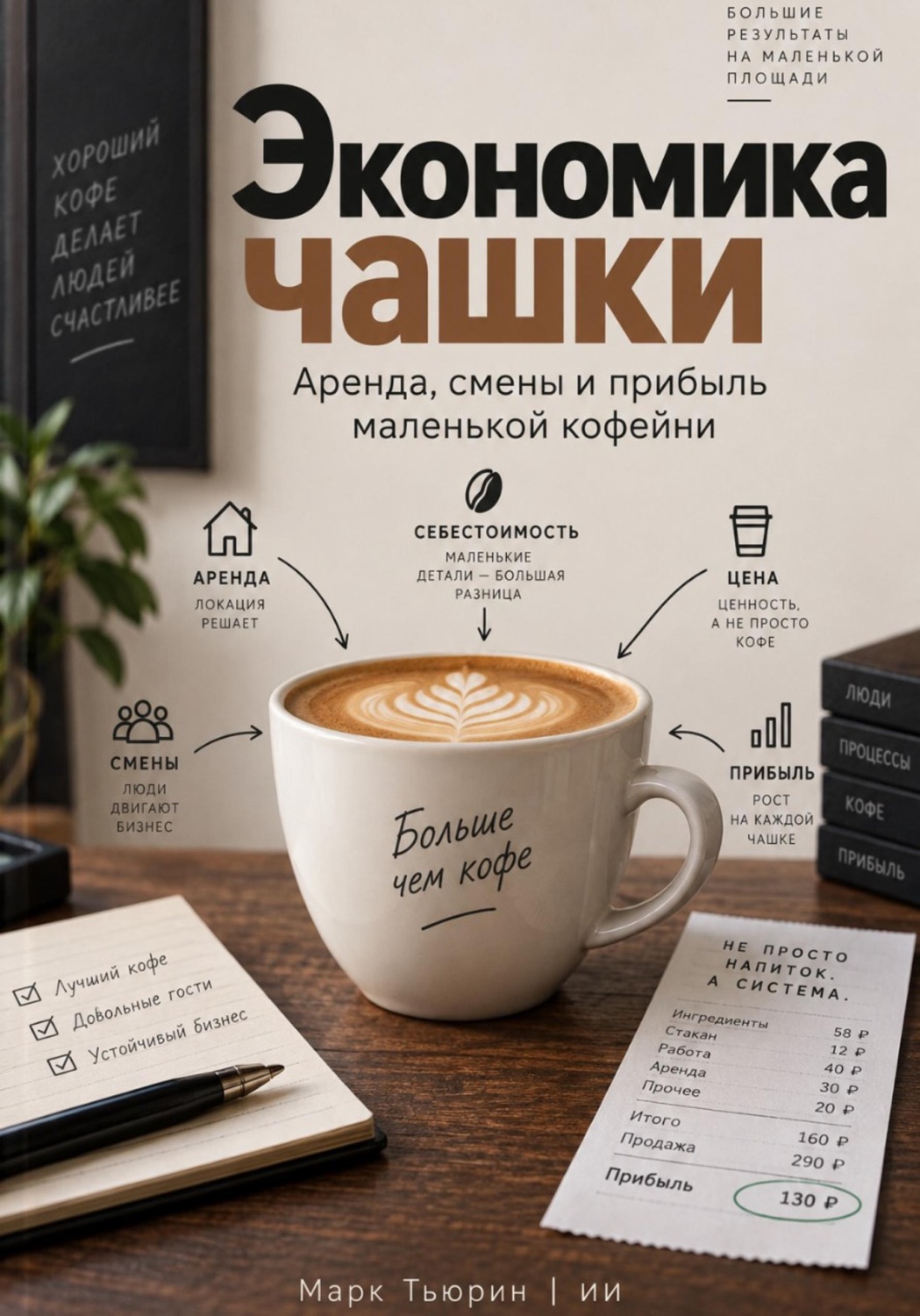 Обложка книги «Экономика чашки. Аренда, смены и прибыль маленькой кофейни»