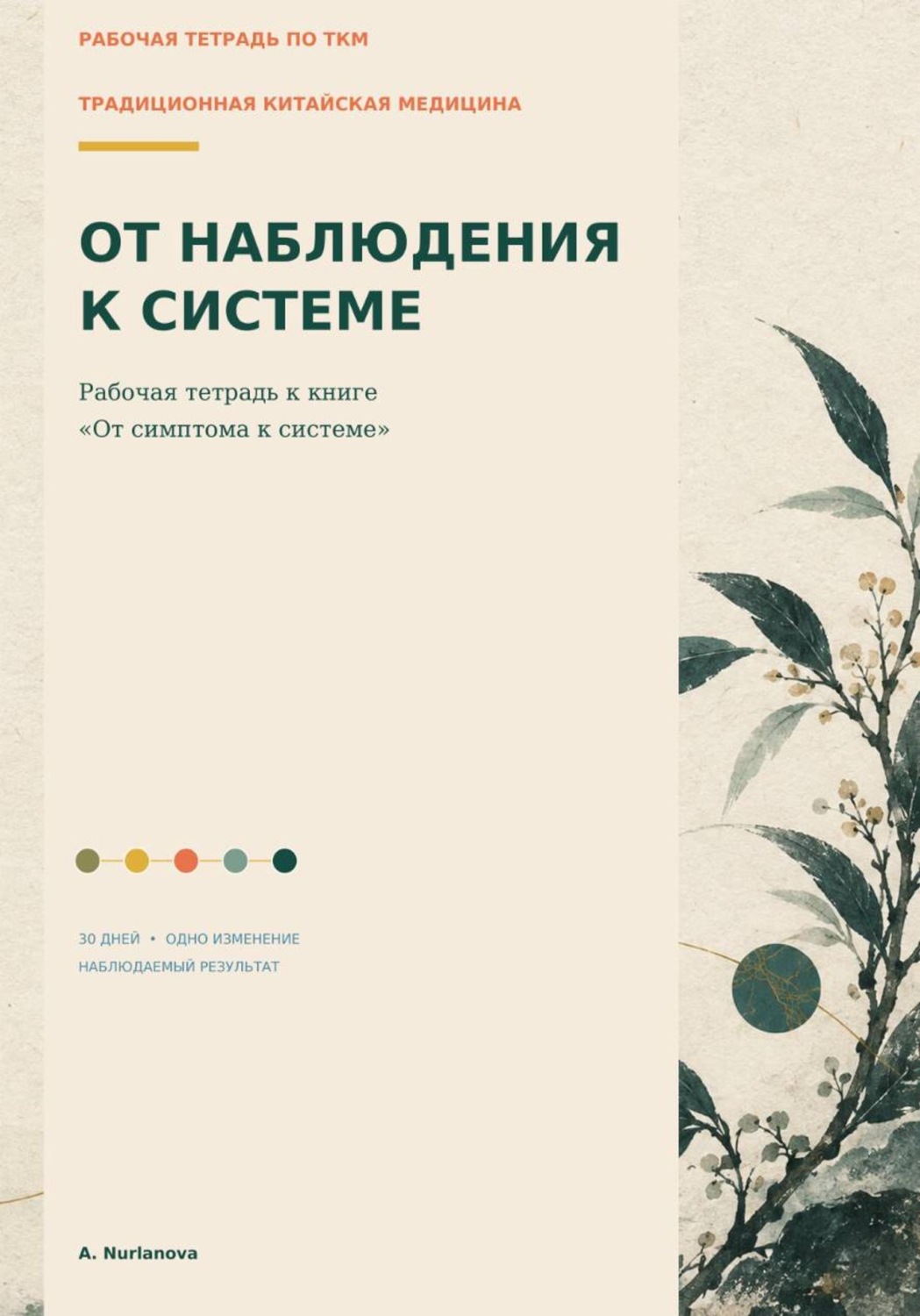 Обложка книги «Традиционная китайская медицина. От наблюдения к системе. Рабочая тетрадь»