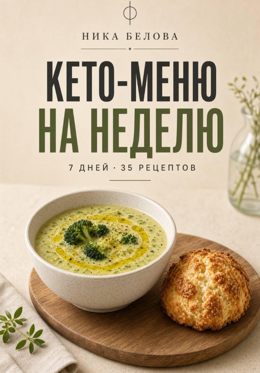 Обложка книги «Кето-меню на неделю. 7 дней, 35 рецептов»