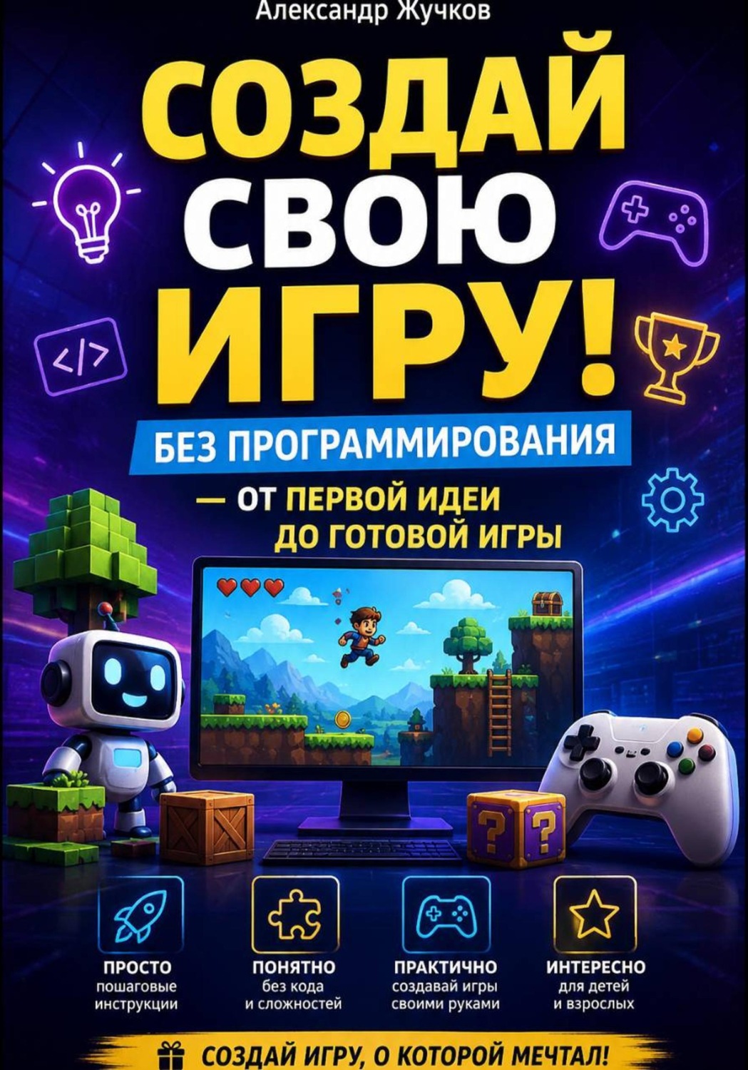 Обложка книги «Создай свою игру! Без программирования — от первой идеи до готовой игры»