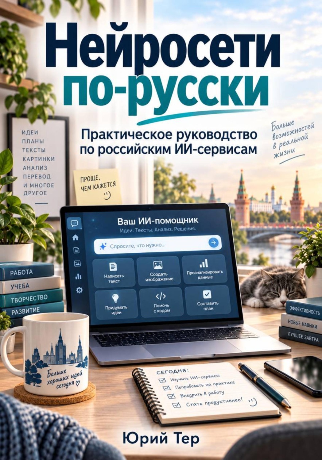 Обложка книги «Нейросети по-русски - практическое руководство по российским ИИ-сервисам»