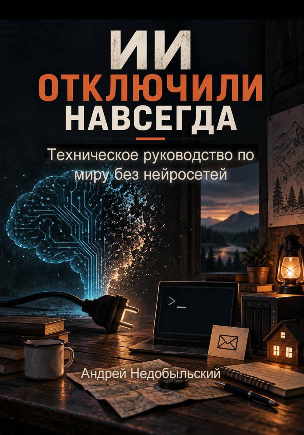 Обложка книги «ИИ отключили навсегда. Техническое руководство по миру без нейросетей»