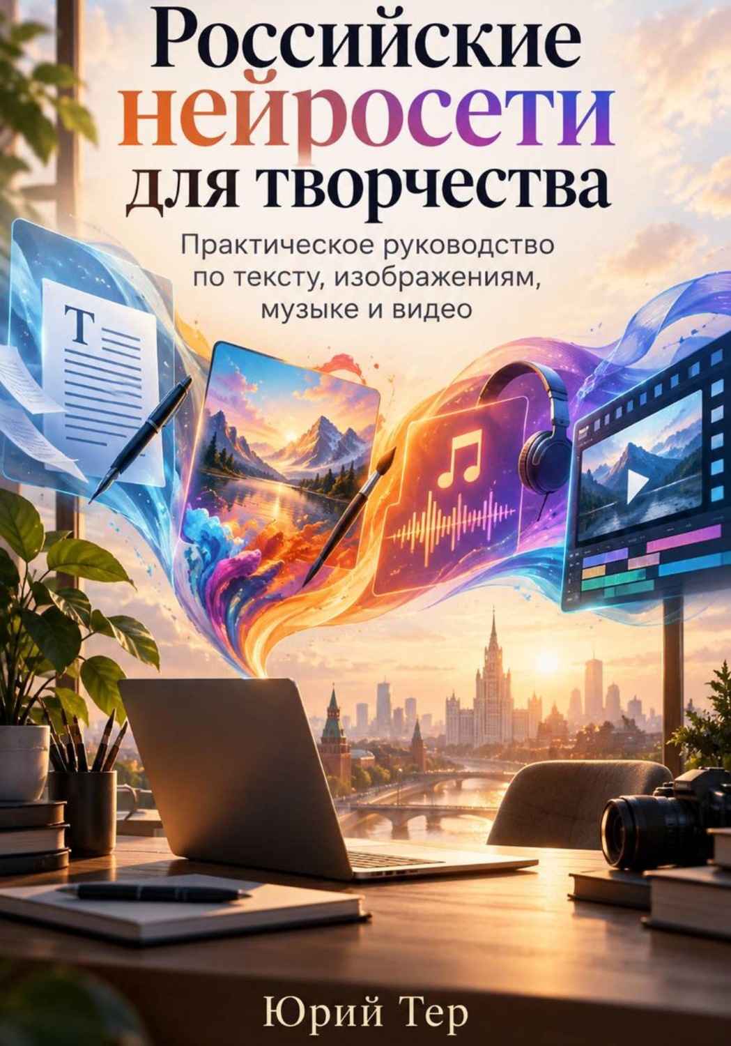 Обложка книги «Российские нейросети для творчества - практическое руководство по тексту, изображениям, музыке и видео»