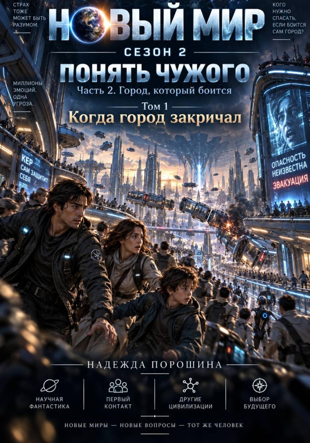 Обложка книги «Новый мир. Сезон 2. Понять чужого. Часть 2. Город, который боится. Том 1. Когда город закричал»