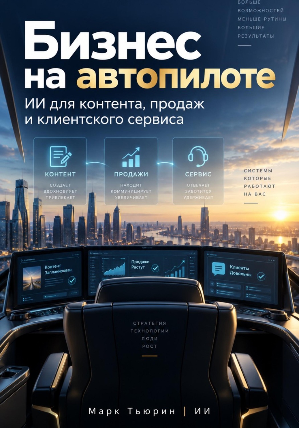 Обложка книги «Бизнес на автопилоте: ИИ для контента, продаж и клиентского сервиса»