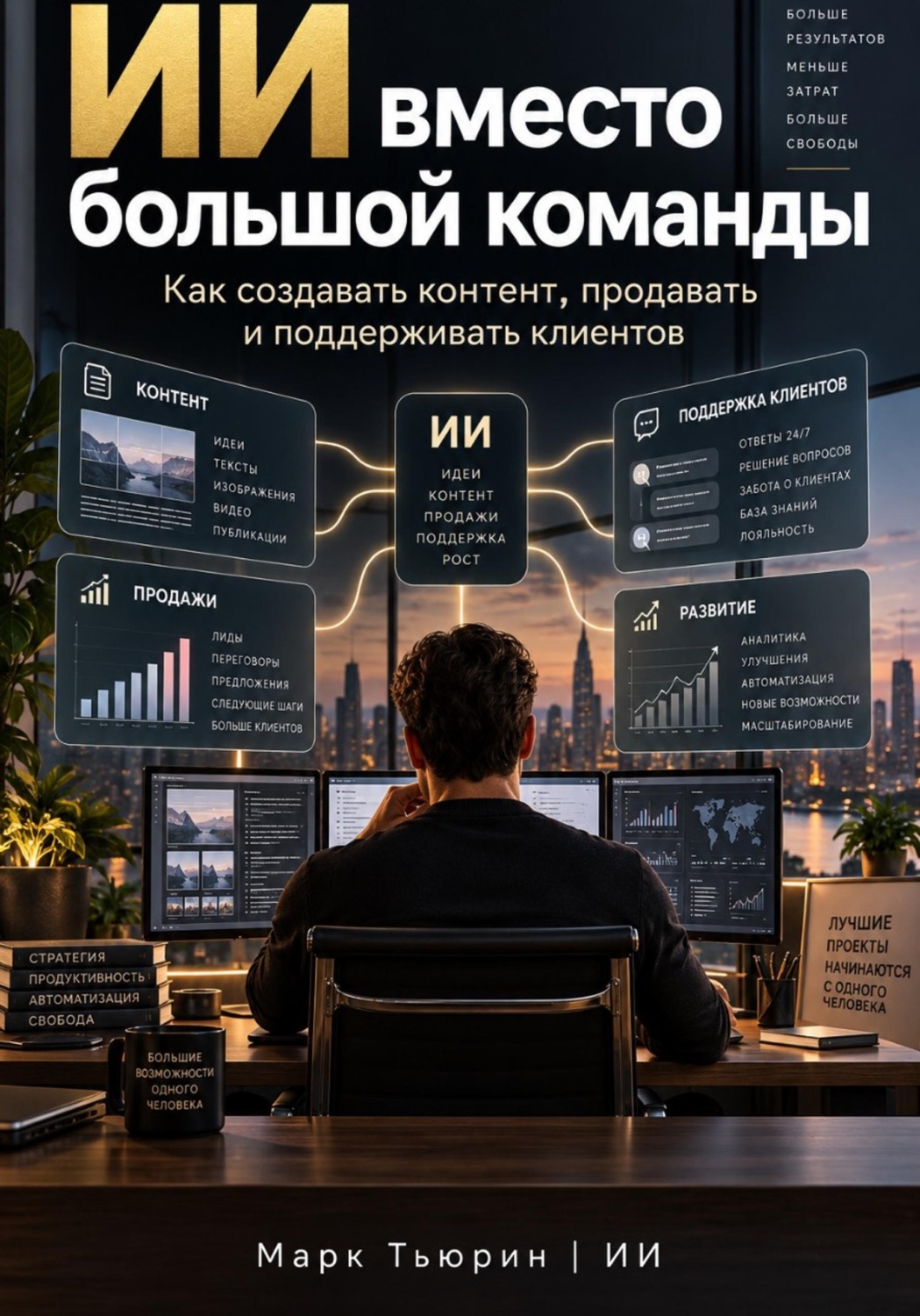 Обложка книги «ИИ вместо большой команды: Как создавать контент, продавать и поддерживать клиентов»