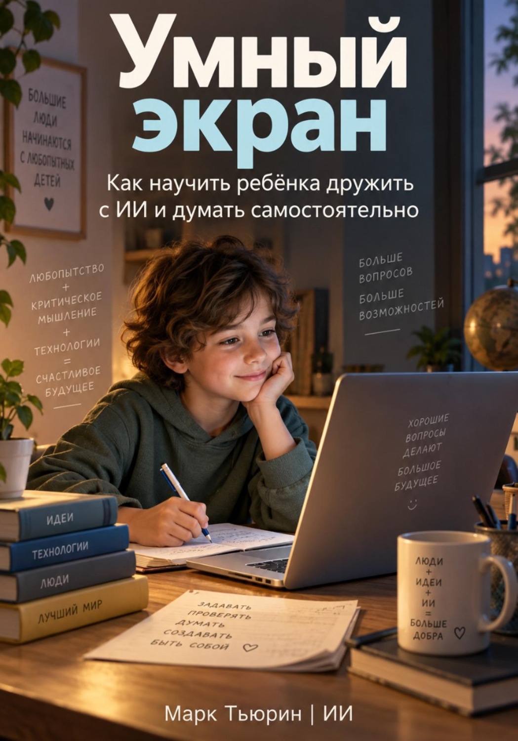 Обложка книги «Умный экран: Как научить ребёнка дружить с ИИ и думать самостоятельно»
