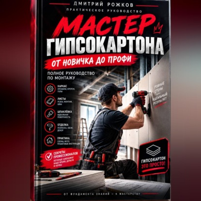 Обложка книги «Мастер гипсокартона. От новичка до профи. Полное руководство по монтажу»