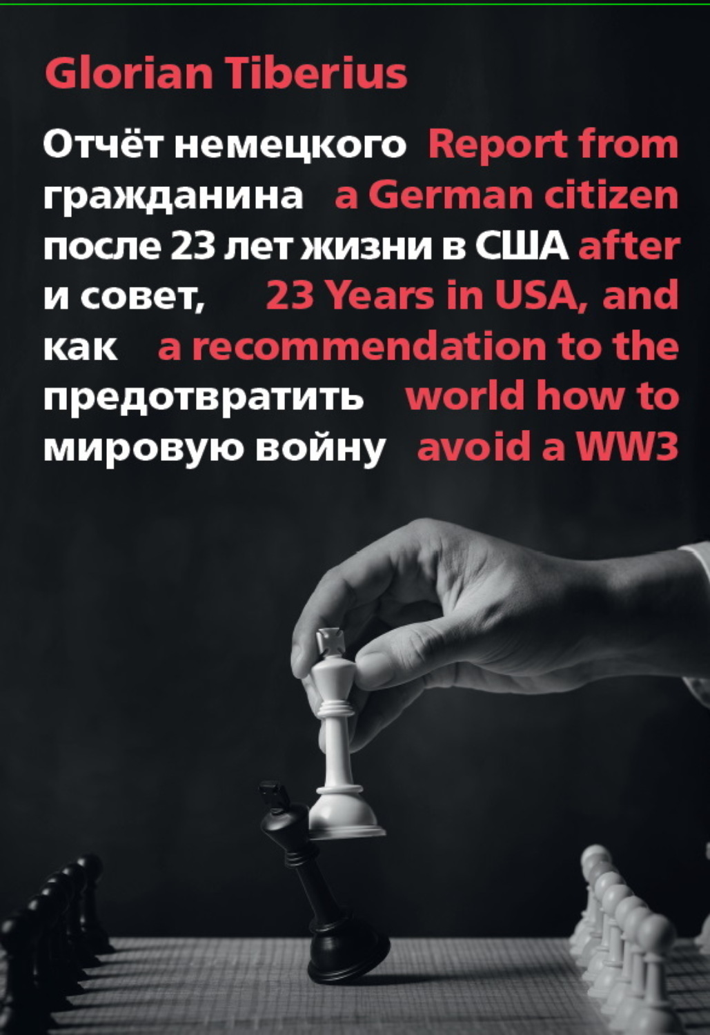 Обложка книги «Отчёт немецкого гражданина после 23 лет жизни в США и совет, как предотвратить мировую войну»