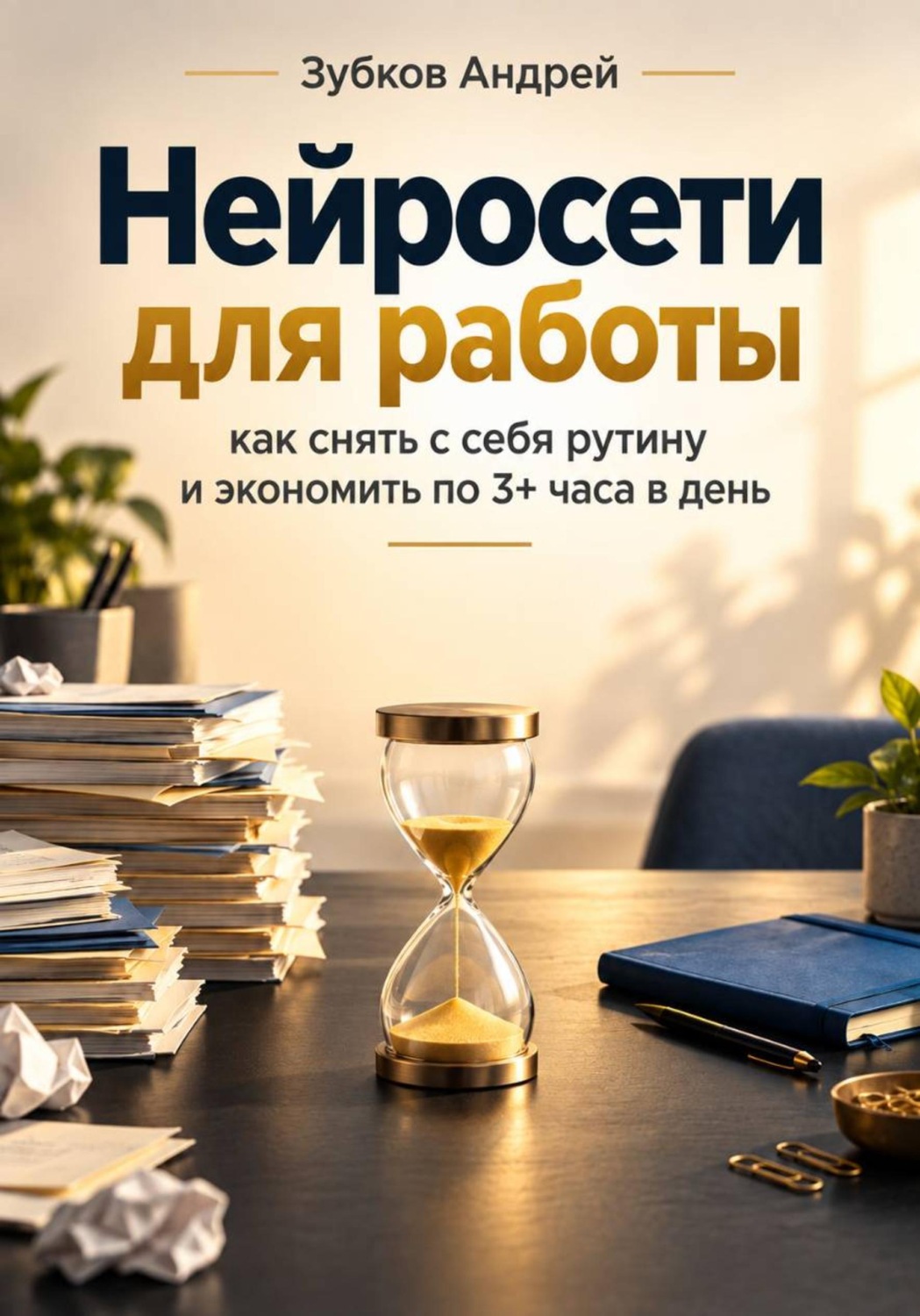 Обложка книги «Нейросети для работы: как снять с себя рутину и экономить по 3+ часа в день»
