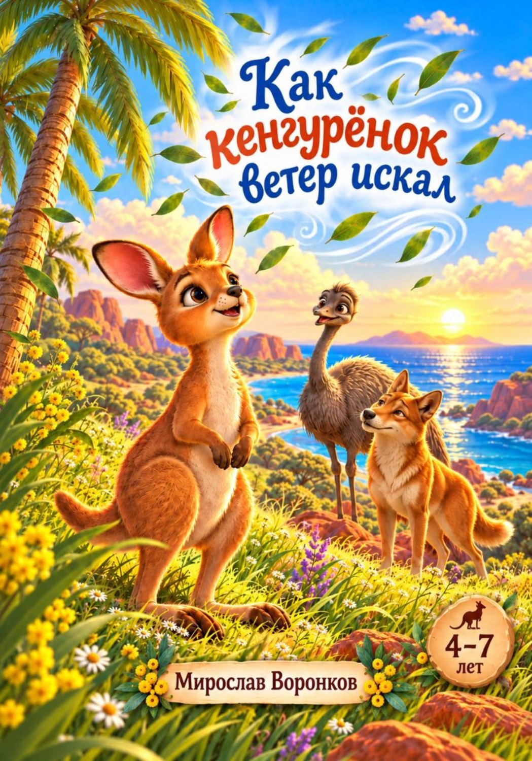 Обложка книги «Как кенгурёнок ветер искал»
