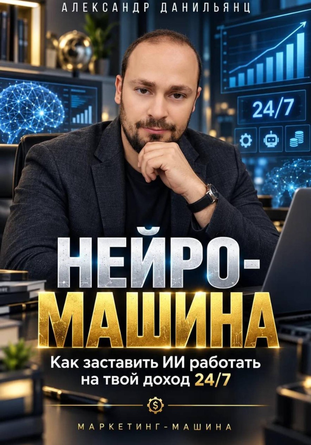 Обложка книги «Нейро-машина. Как заставить ИИ работать на твой доход 24/7»