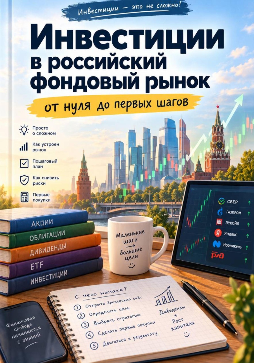 Обложка книги «Инвестиции в российский фондовый рынок: от нуля до первых шагов»