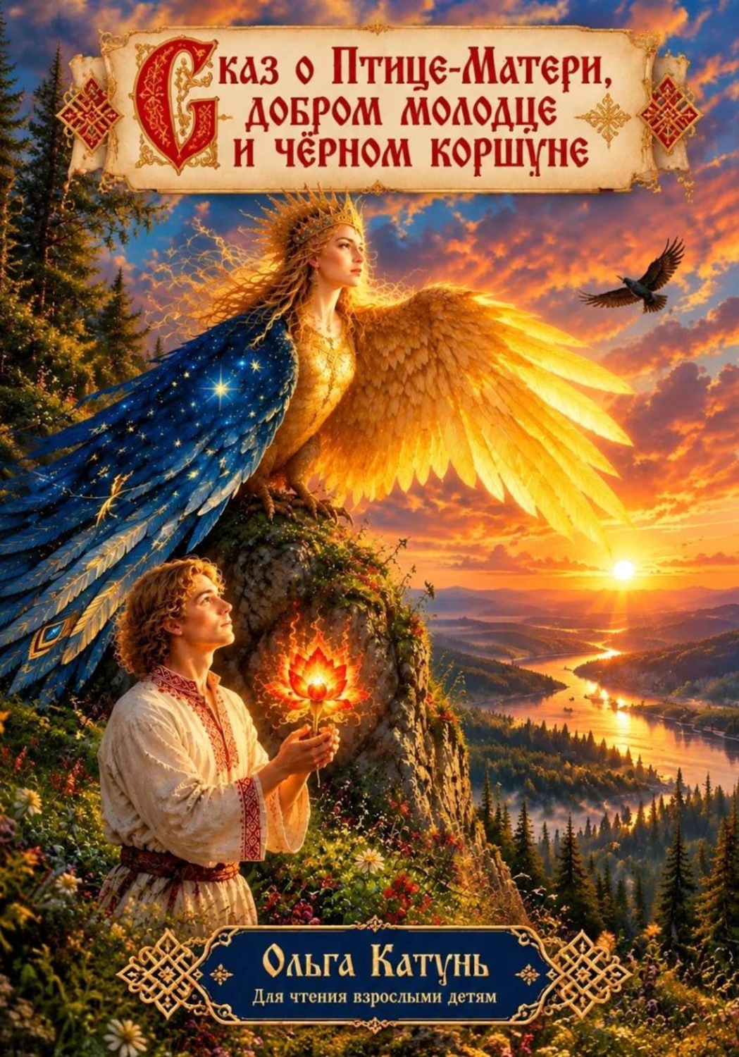 Обложка книги «Сказ о Птице-Матери, добром молодце и чёрном коршуне»