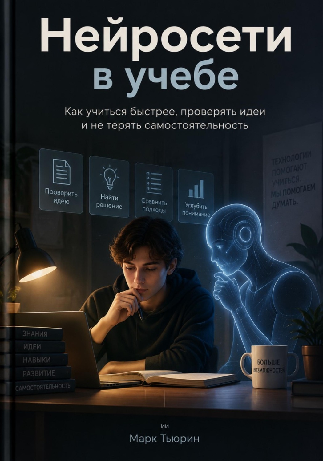 Обложка книги «Нейросети в учебе: Как учиться быстрее, проверять идеи и не терять самостоятельность»